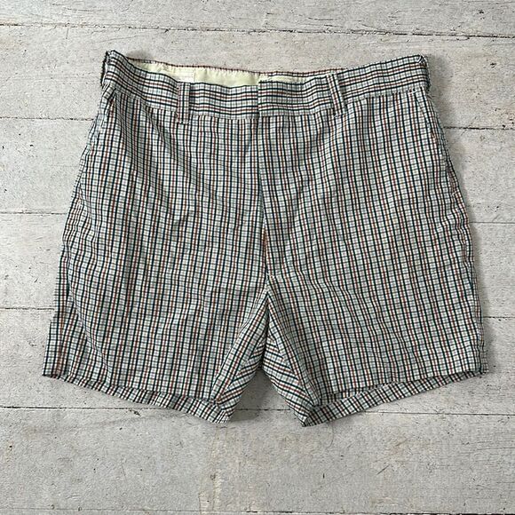 Vintage 60s Sears Sportswear Gingham Plaid Short - Picture 1 of 5